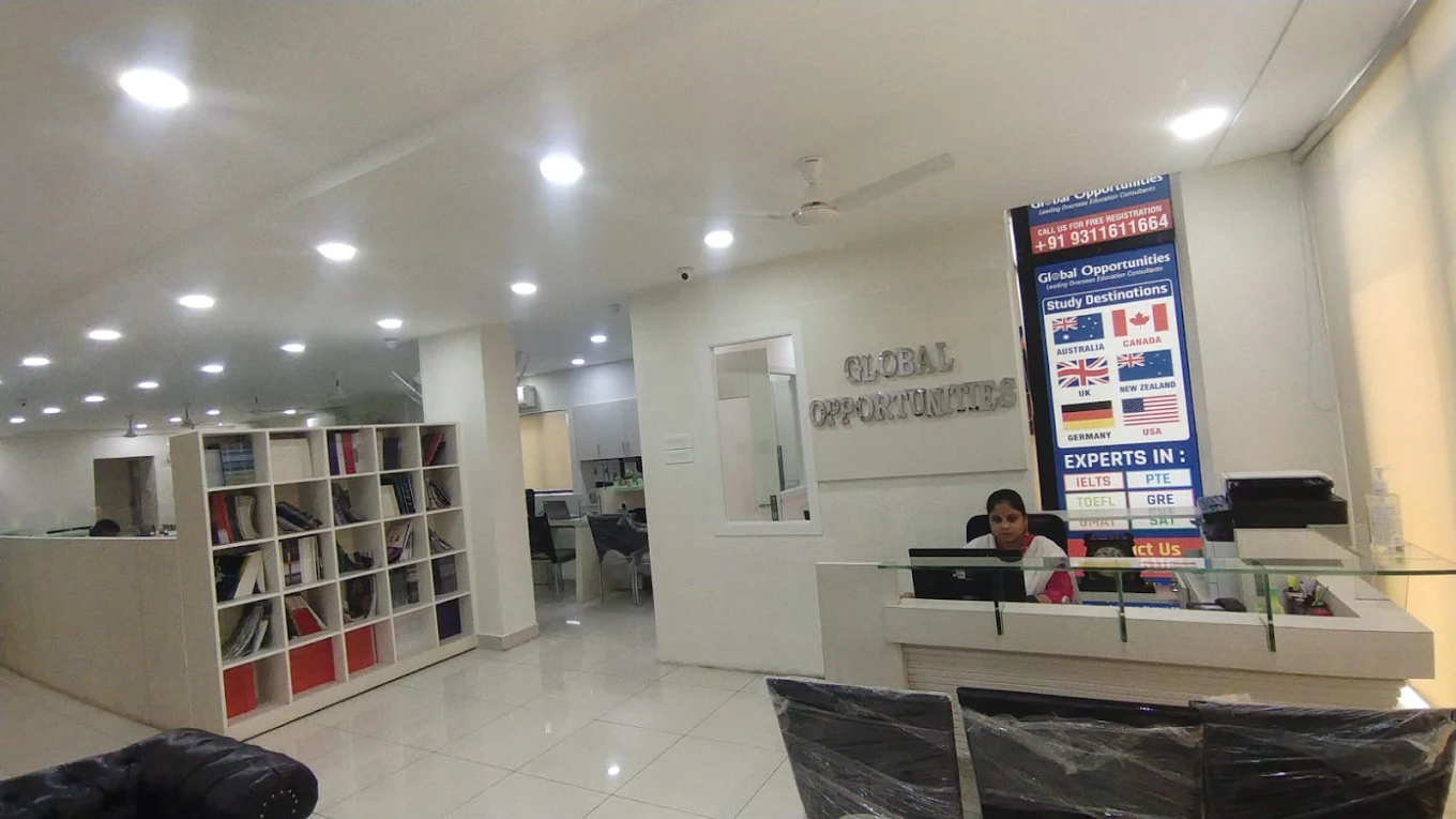 Person looking at a globe.